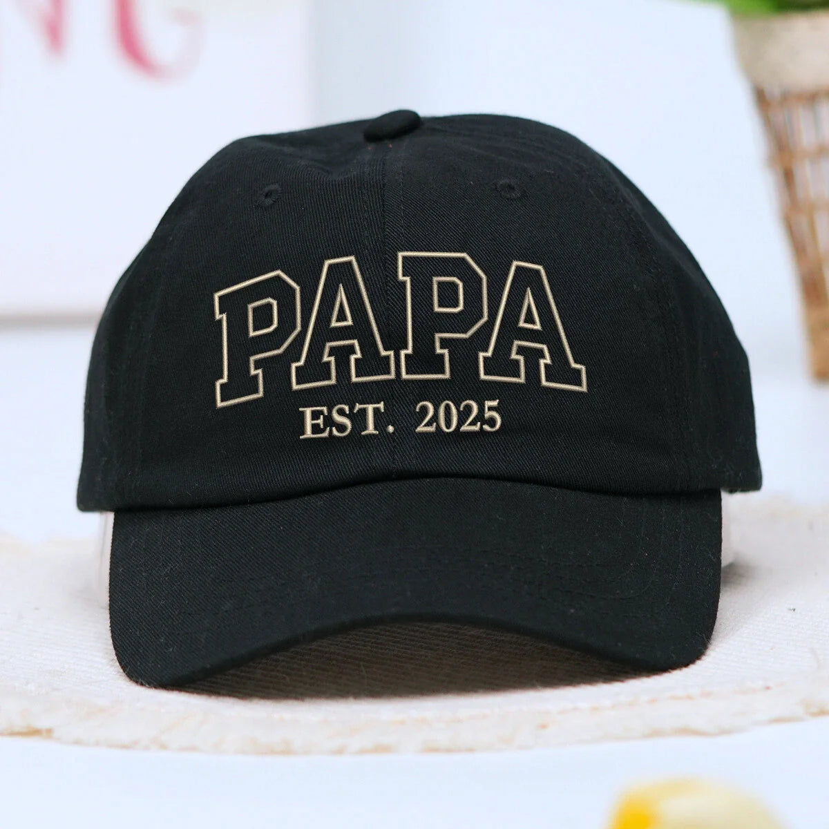 Custom Fathers Day Dad Est Hat, Personalized Embroidered Gift for Dad Grandpa