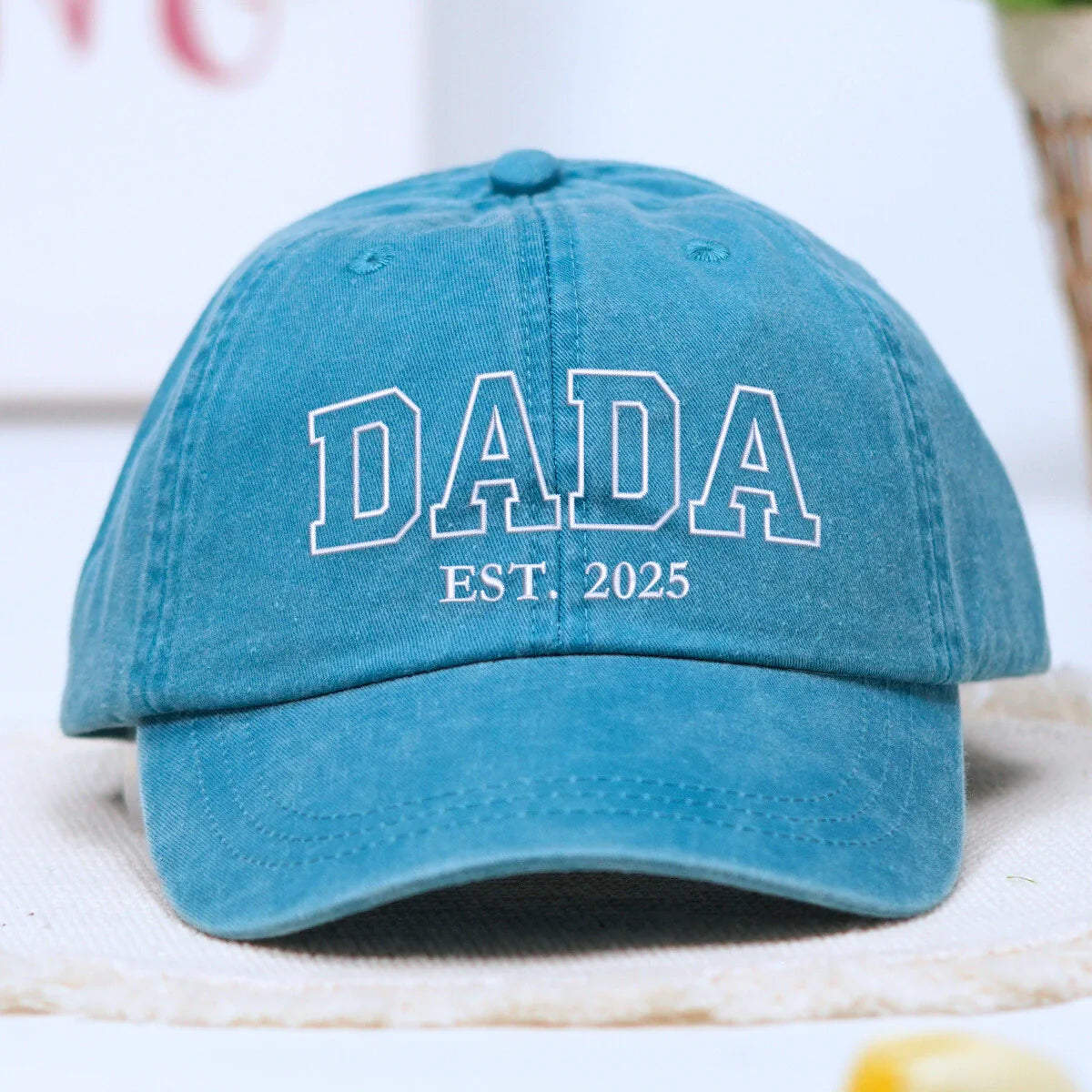 Custom Fathers Day Dad Est Hat, Personalized Embroidered Gift for Dad Grandpa