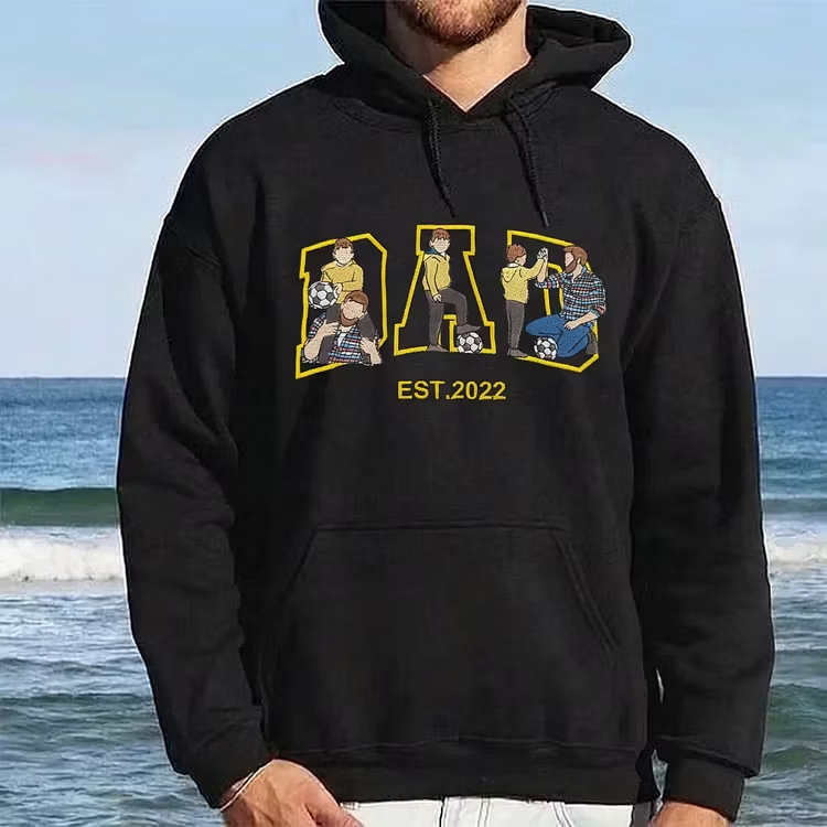 Custom Photo Portrait Embroidery Sweatshirt/T-shirt, Gift For Dad/Mom/Family