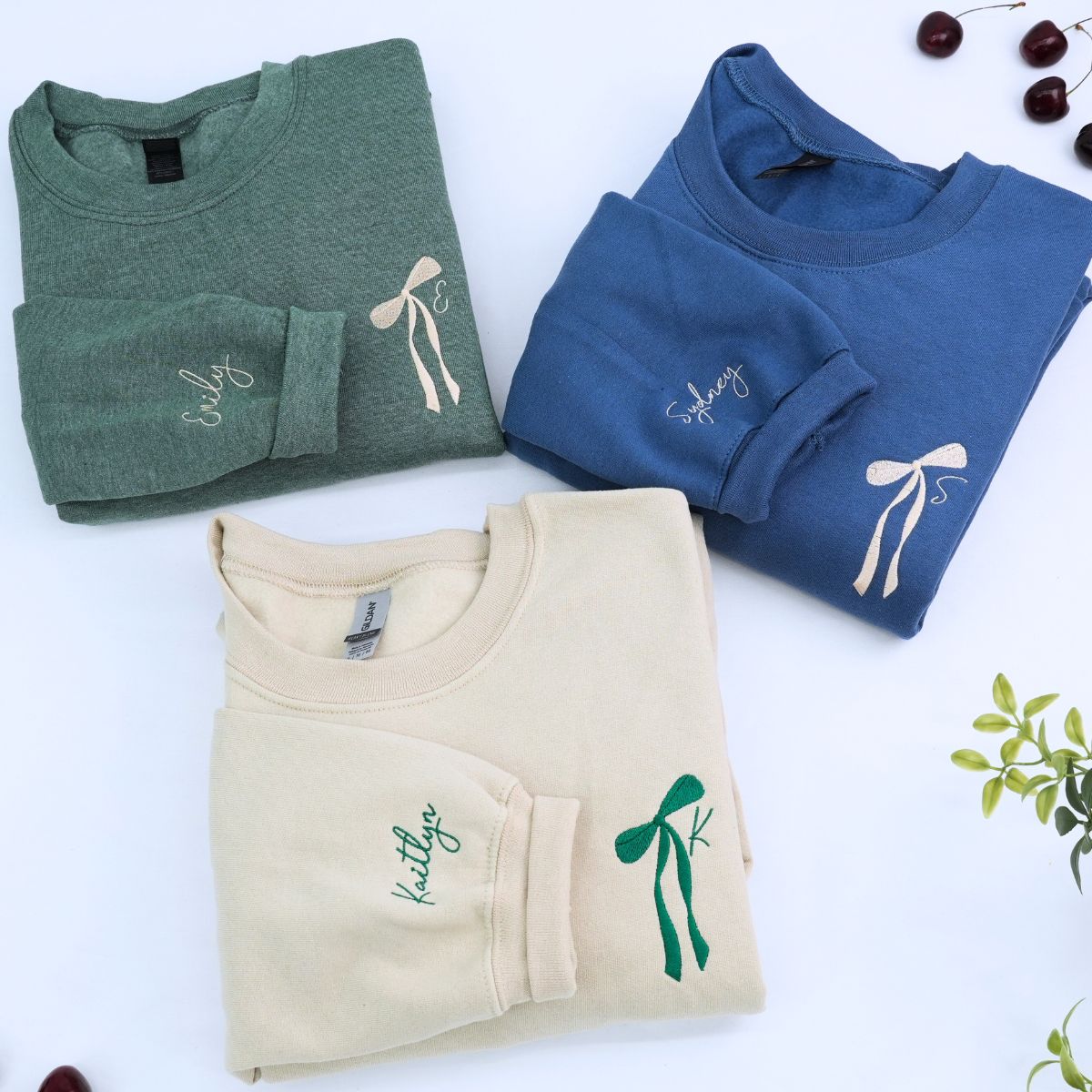 Custom Initial Coquette Bow Ribbon Bridal Party T-Shirt, Sweatshirt or Hoodie, Bridesmaid Proposal, Embroidered Bachelorette Gifts for Bride