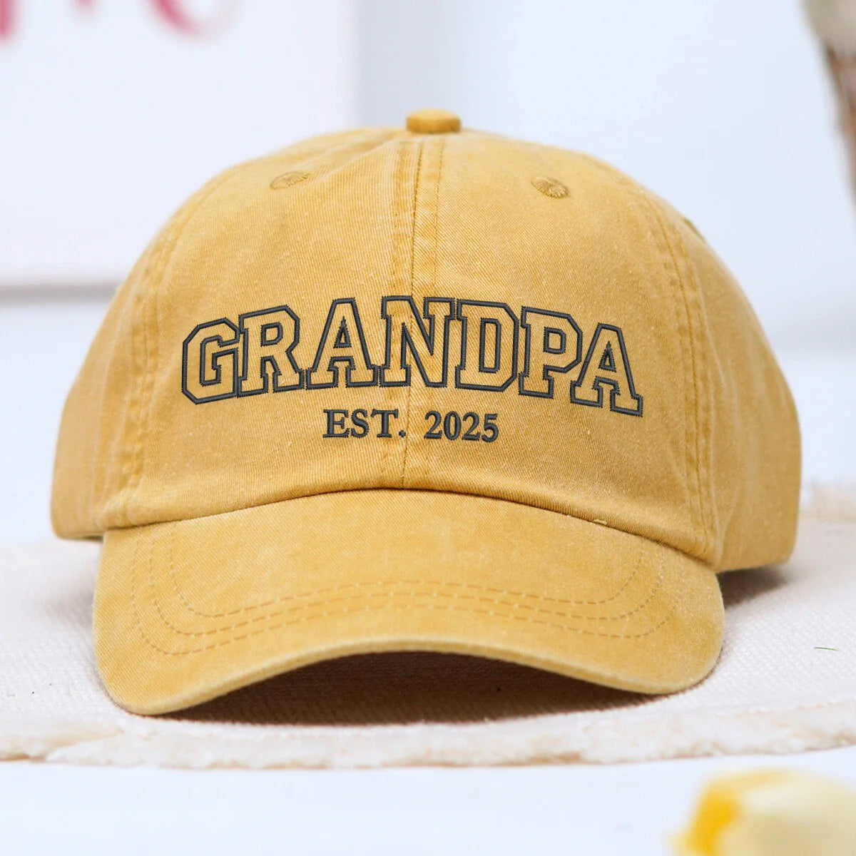 Custom Fathers Day Dad Est Hat, Personalized Embroidered Gift for Dad Grandpa
