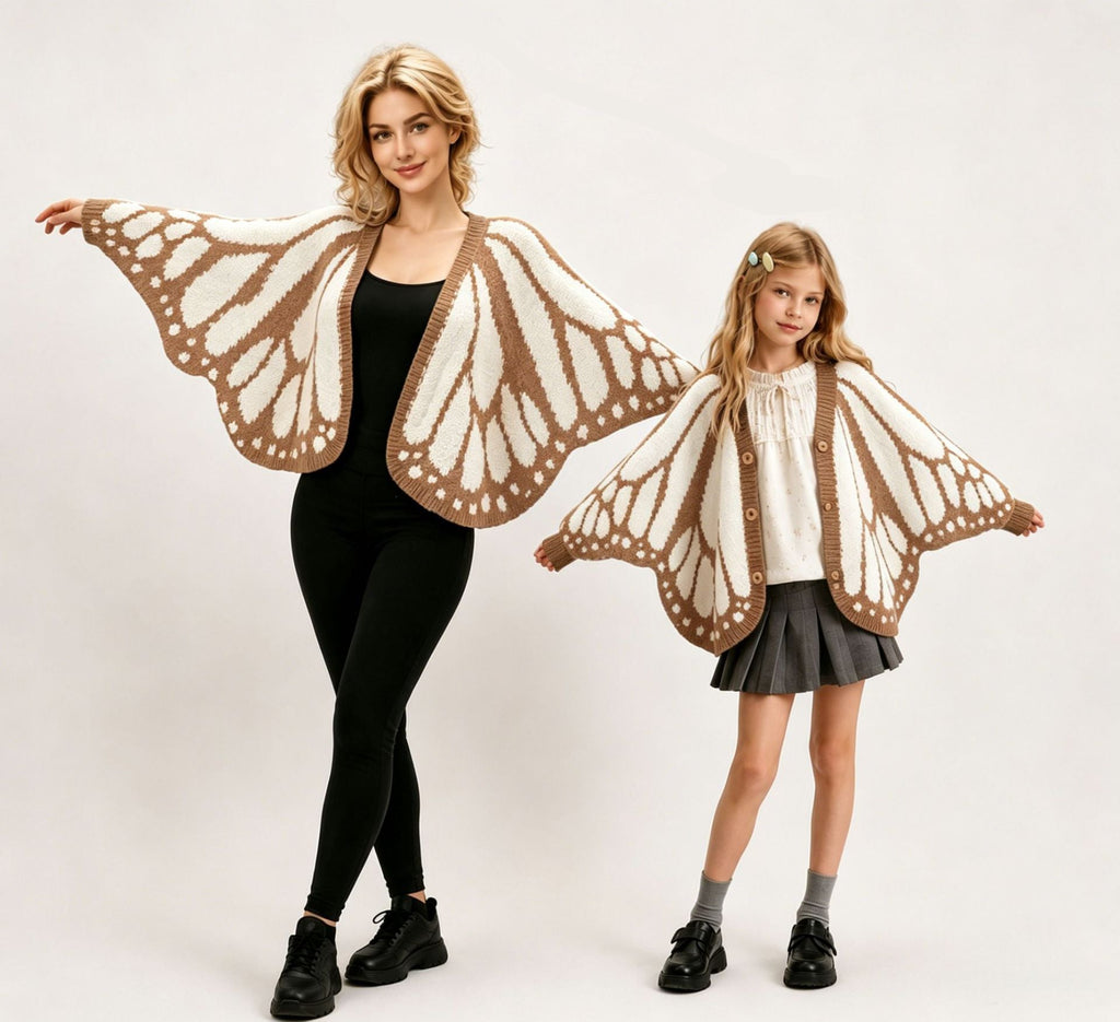 Monarch Butterfly Wings Knit Cardigan - Adult/Kids