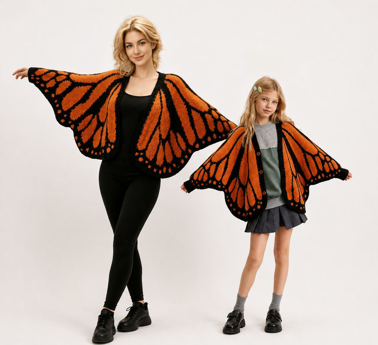 Monarch Butterfly Wings Knit Cardigan - Adult/Kids