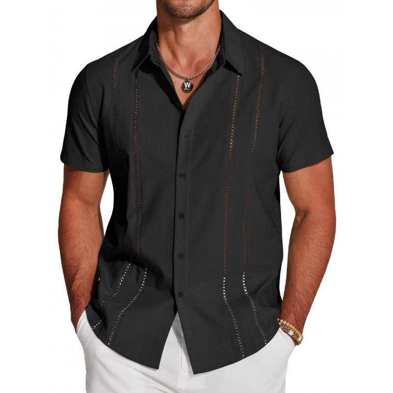 Men's Short Sleeve Guayabera Beach Shirt