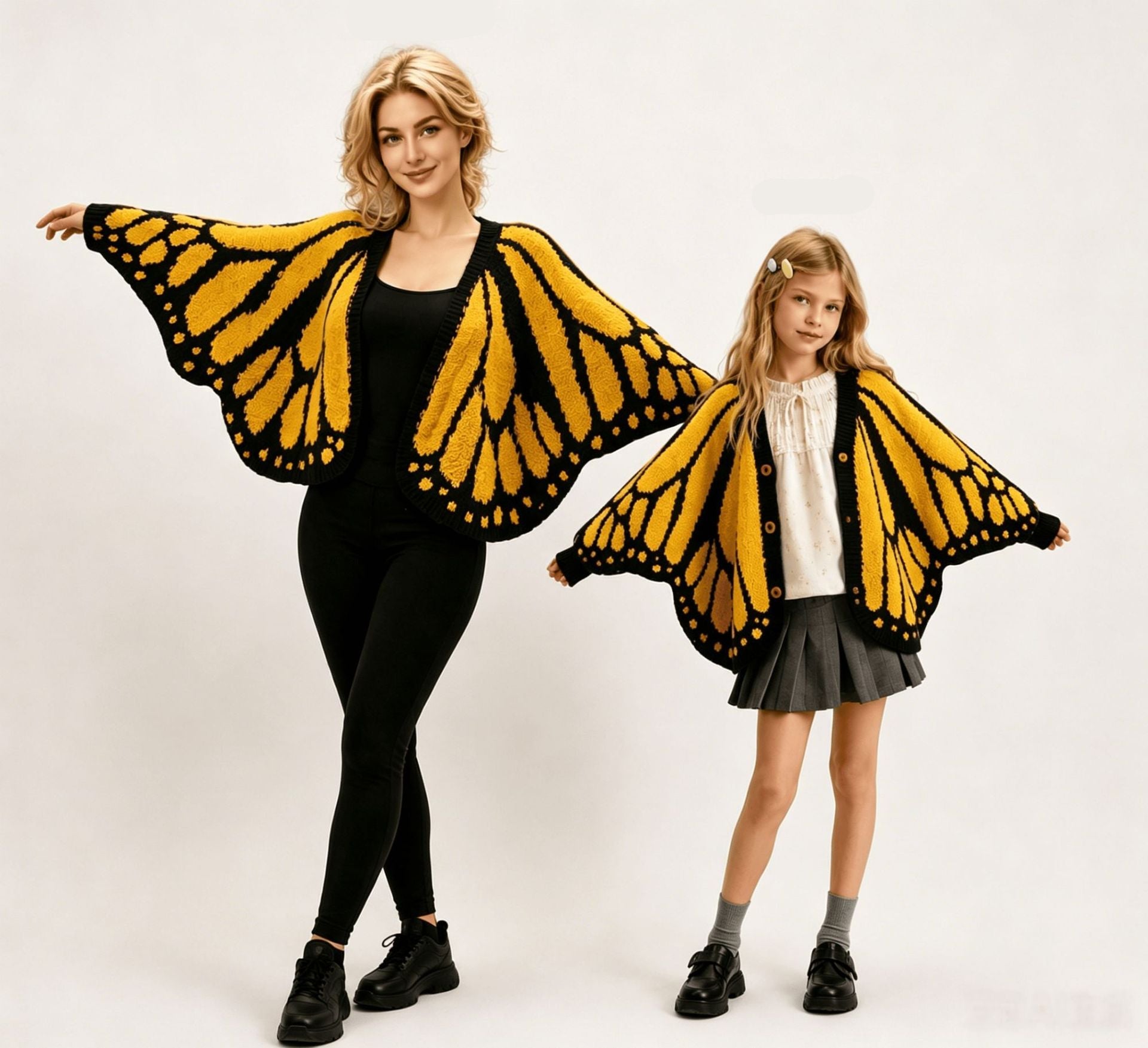 Monarch Butterfly Wings Knit Cardigan - Adult/Kids