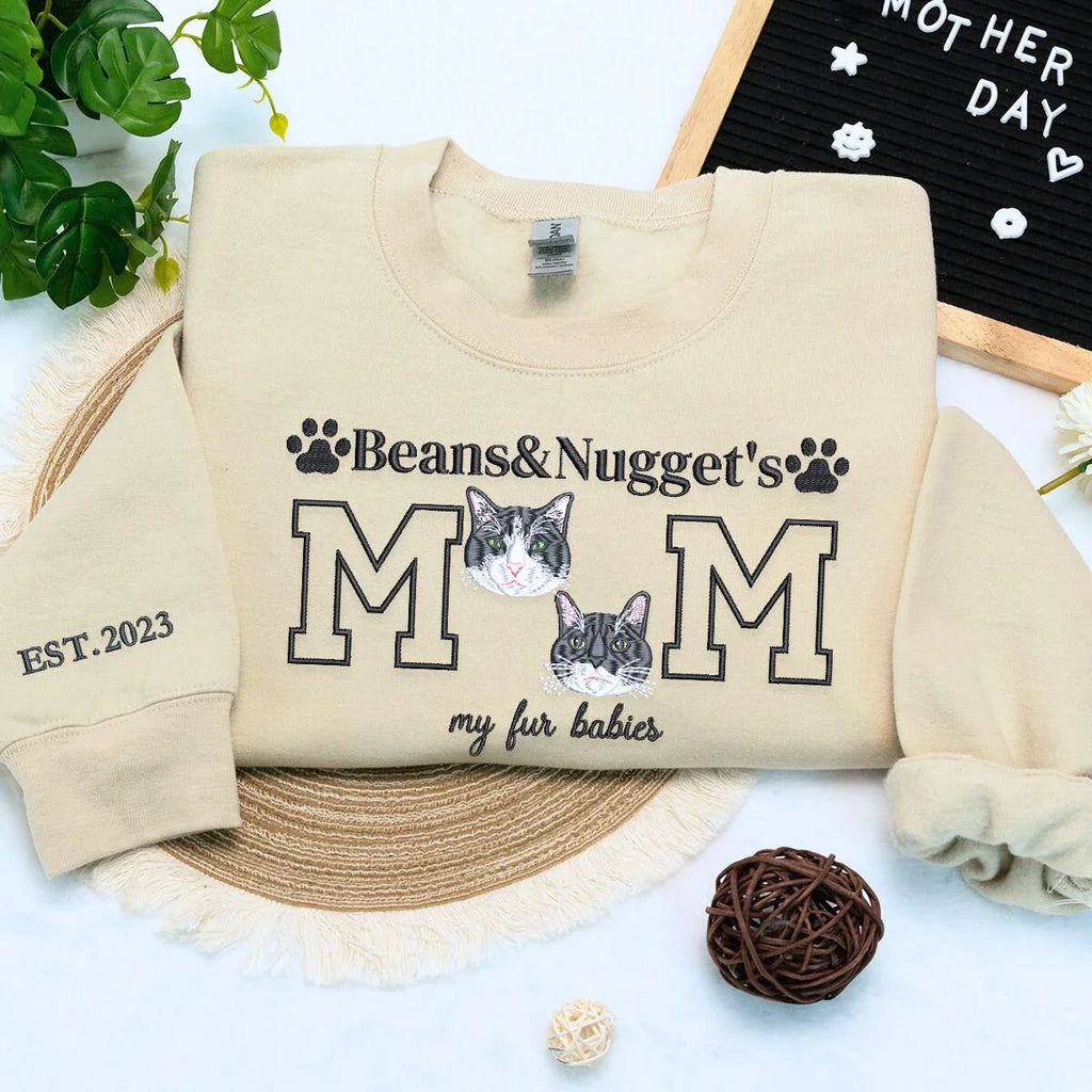 Personalized In My Cat Mom Era Shirt, Sweatshirt or Hoodie, Embroidered Gift for Proud Cat Mom