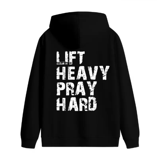 “Lift Heavy Pray Hard” Christian Gym T-Shirt/Sweatshirt/Hoodie – Faith Fitness Graphic Tee