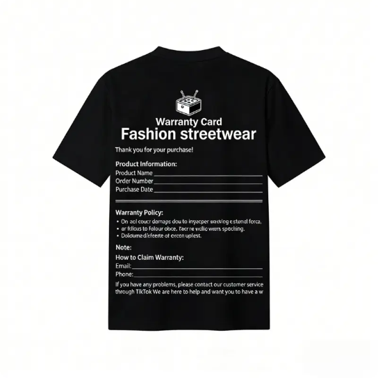 Y2K Streetwear Warranty Card Print T-shirt/Sweatshirt/Hoodie