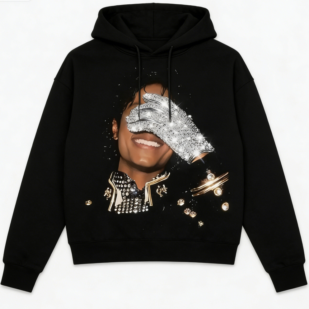 Michael Jackson Glove （ling Rhinestone）T-Shirt/Sweatshirt/Hoodie – Streetwear Graphic Tee Unisex