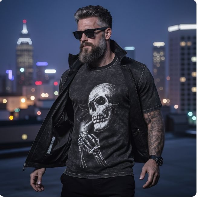 Dark Gothic Skull Rock Style Graphic Tee – Vintage Alternative Streetwear Shirt/Sweatshirt/Hoodie