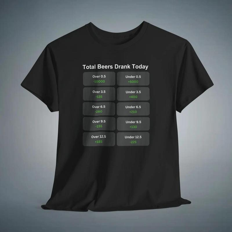 Total Beers Drank Today T-Shirt/Sweatshirt/Hoodie – Funny Sports Betting Odds Drinking Humor Graphic Tee