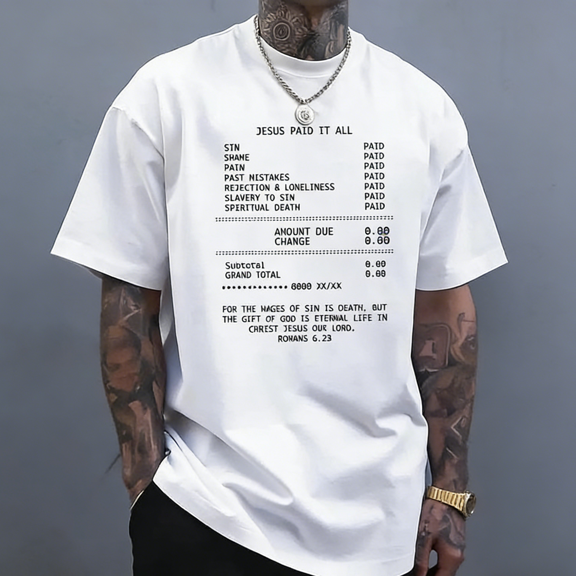 JESUS PAID IT ALL Graphic Tee/Sweatshirt/Hoodie Christian Faith Religious Tee, Soft Casual Shirt for Men, Perfect for Church & Outdoor Events