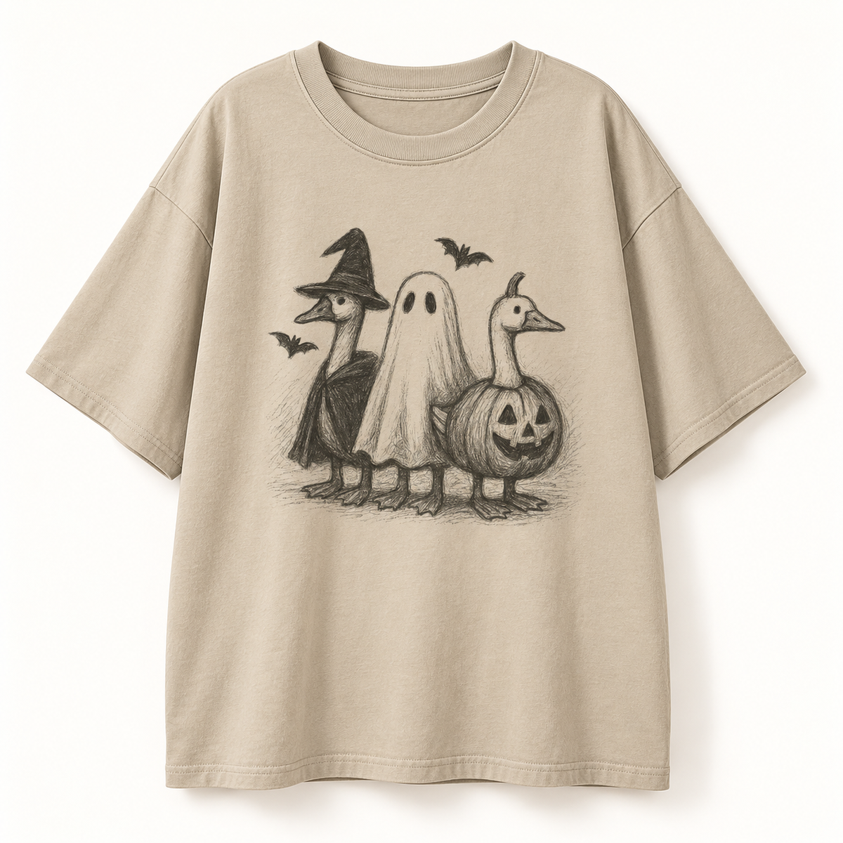 Halloween Goose Graphic T-Shirt/Sweatshirt/Hoodie – Cute Ghost Pumpkin Witch Spooky Season Tee