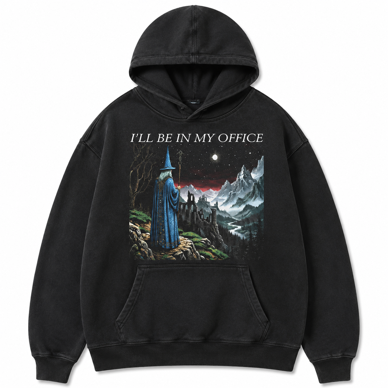 I'll Be In My Office Fantasy Tee – Vintage Wizard Mountain Graphic Shirt/Sweatshirt/Hoodie