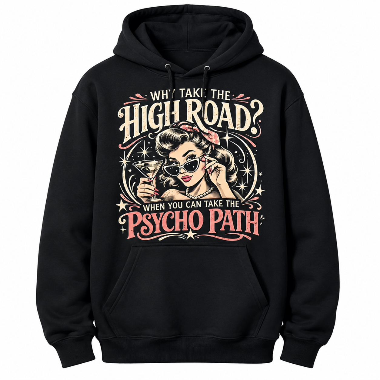 Psycho Path Vintage Graphic Tee – Retro Sarcastic Washed Streetwear Shirt/Sweatshirt/Hoodie