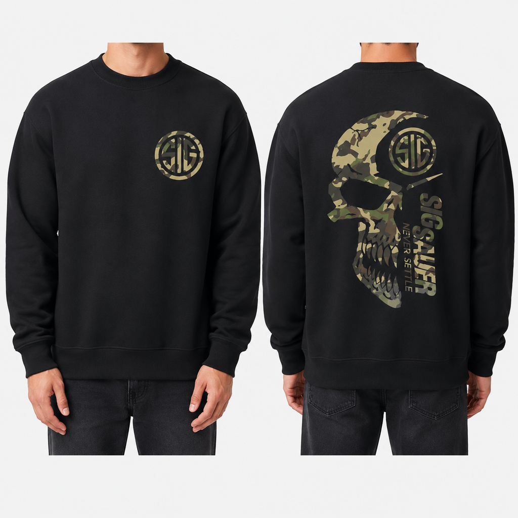 Men’s Camo Skull Graphic T-Shirt/Sweatshirt/Hoodie – Tactical Military Streetwear Back Print Tee