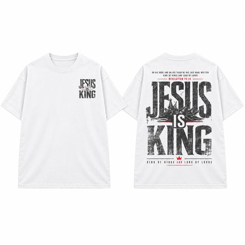 Jesus Is King Christian Hoodie/Sweatshirt/T-Shirt – Vintage Distressed Faith Graphic Streetwear Pullover