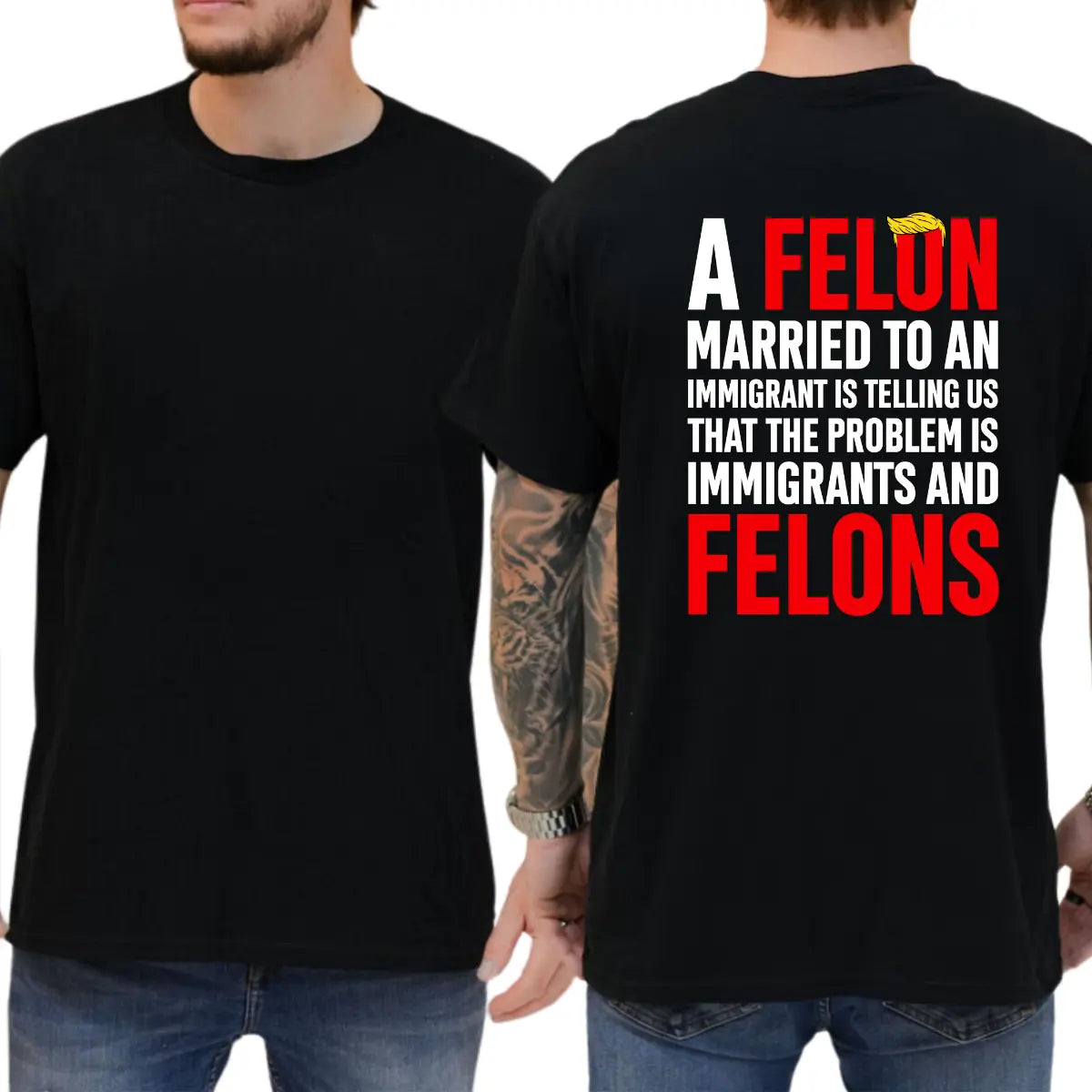 Political Satire Graphic Tee – Funny Statement Back Print Shirt/Sweatshirt/Hoodie