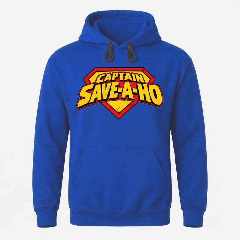 Captain Save-A-Ho Funny Graphic T-Shirt/Sweatshirt/Hoodie – Retro Superhero Parody Tee