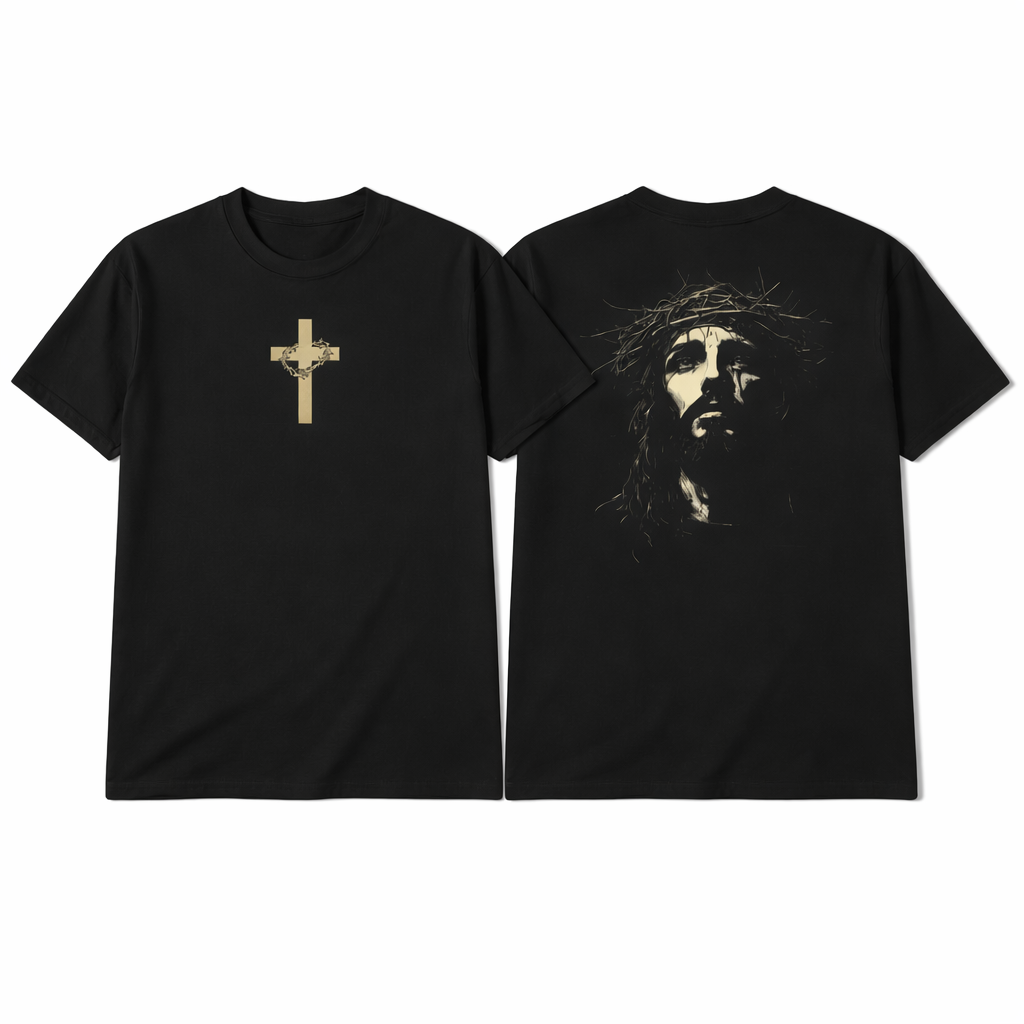 Christian Cross & Jesus Crown of Thorns Hoodie/Sweatshirt/T-shirt – Faith Streetwear Graphic Pullover