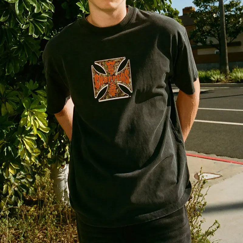 West Coast Choppers Camo Graphic T-Shirt/Sweatshirt/Hoodie – Vintage Washed Boxy Biker Tee