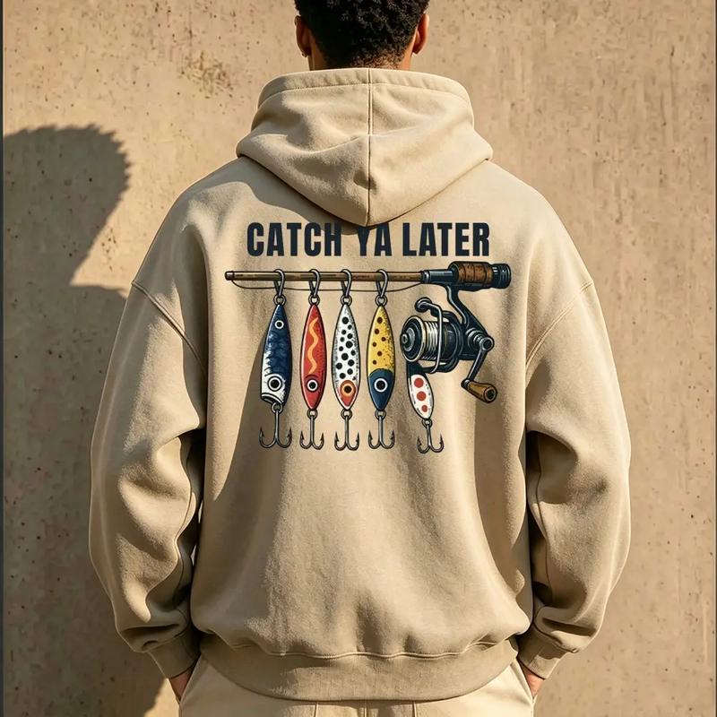 Catch Ya Later Fishing Hoodie/Sweatshirt/T-shirt – Vintage Lure Graphic Pullover for Men