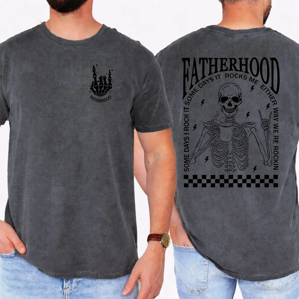 Fatherhood Graphic Tee 💀 – Some Days I Rock It Vintage Dad Shirt/Sweatshirt/Hoodie