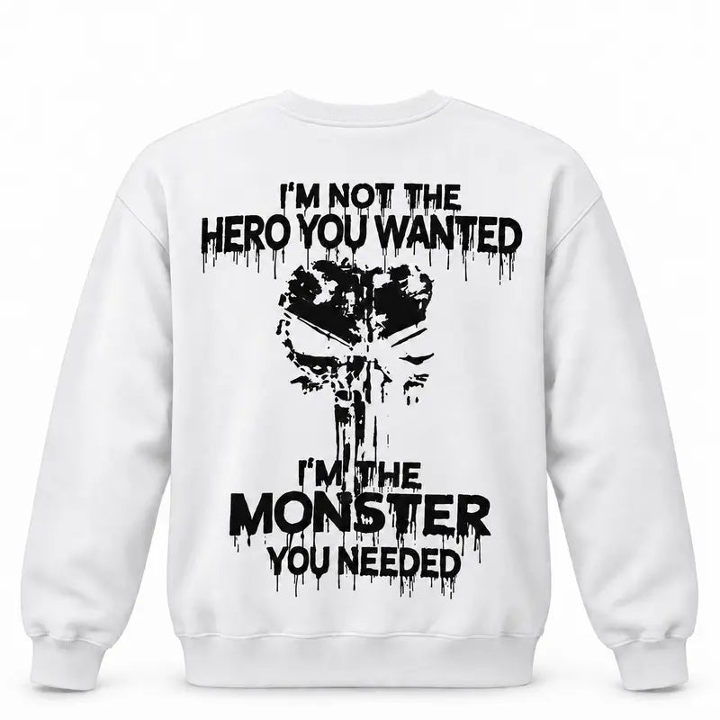 I'm Not the Hero Skull Graphic T-Shirt/Sweatshirt/Hoodie – Dark Grunge Streetwear Tee