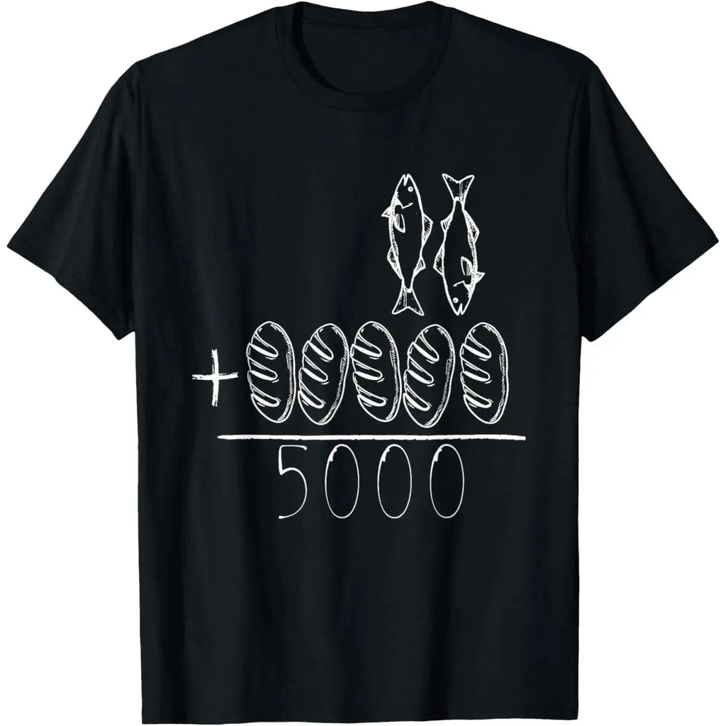 Five Loaves Two Fish Christian T-Shirt/Sweatshirt/Hoodie – Jesus Feeds the 5000 Vintage Faith Tee