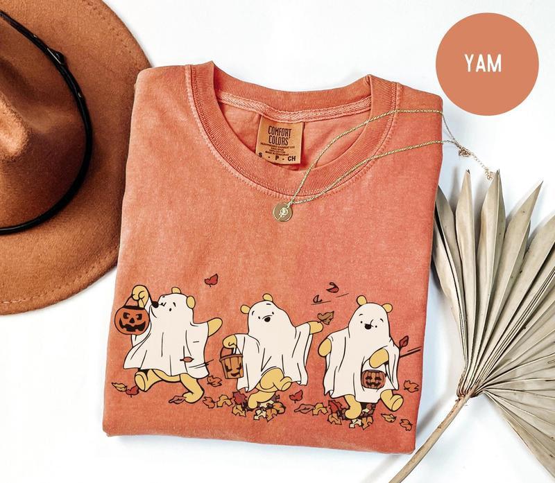 Comfort Colors Retro Pooh Ghost Halloween T-Shirt, The Pooh Halloween T-Shirt, Spooky Season T-Shirt, Pooh Shirt, Halloween Fall Women's Shirt, Halloween Gifts, Gift For Her, For Him