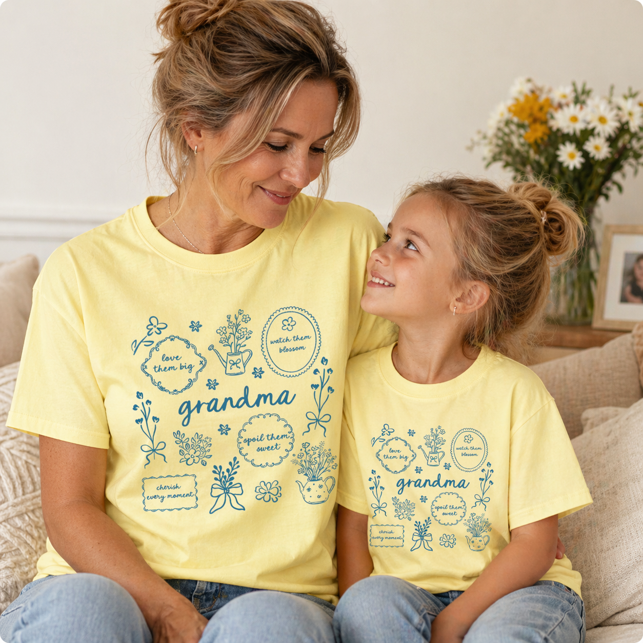 Personalized Floral Grandma T-Shirt/Sweatshirt/Hoodie – Custom Name Mother’s Day Gift Tee