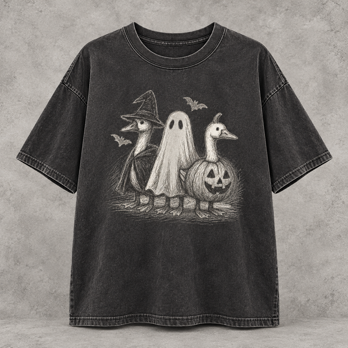 Halloween Goose Graphic T-Shirt/Sweatshirt/Hoodie – Cute Ghost Pumpkin Witch Spooky Season Tee