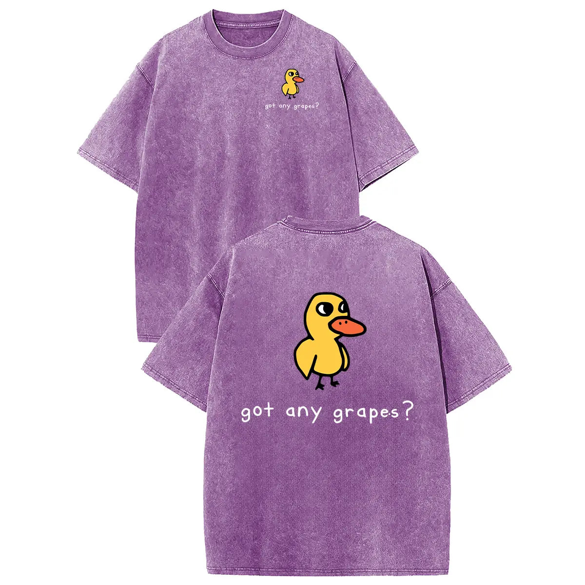 Got Any Grapes? Funny Duck Graphic T-Shirt/Sweatshirt/Hoodie – Vintage Washed Cotton Streetwear Tee