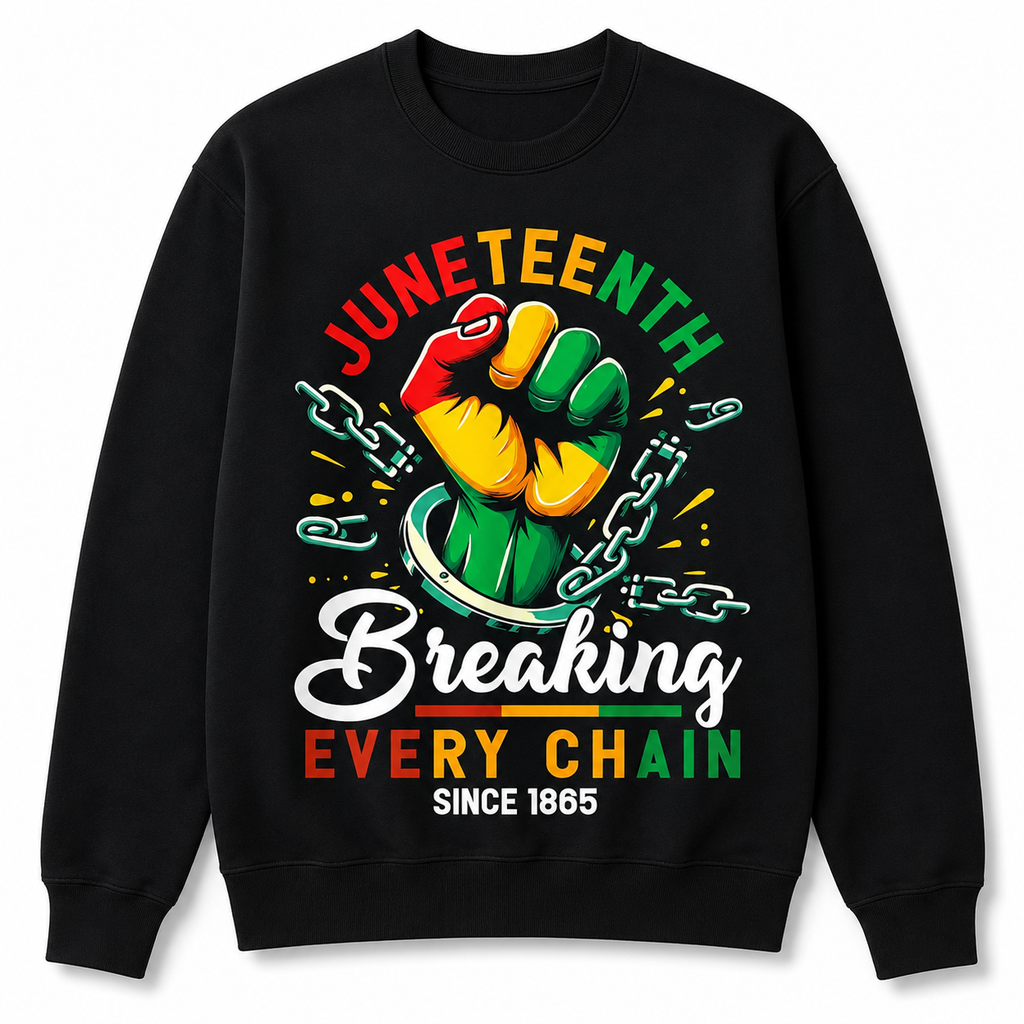 Juneteenth Breaking Every Chain Tee ✊ – Freedom Graphic Shirt/Sweatshirt/Hoodie