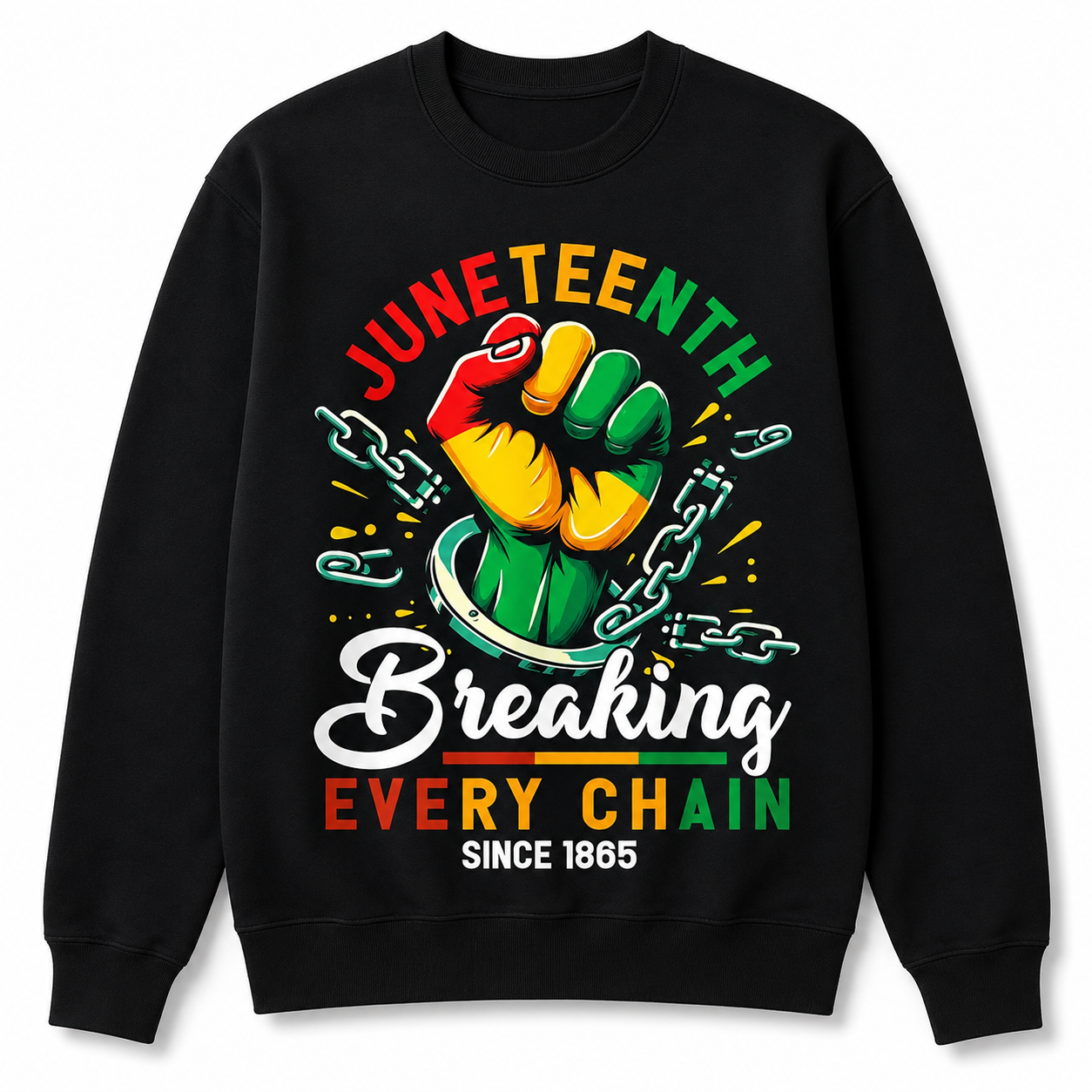 Juneteenth Breaking Every Chain Tee ✊ – Freedom Graphic Shirt/Sweatshirt/Hoodie
