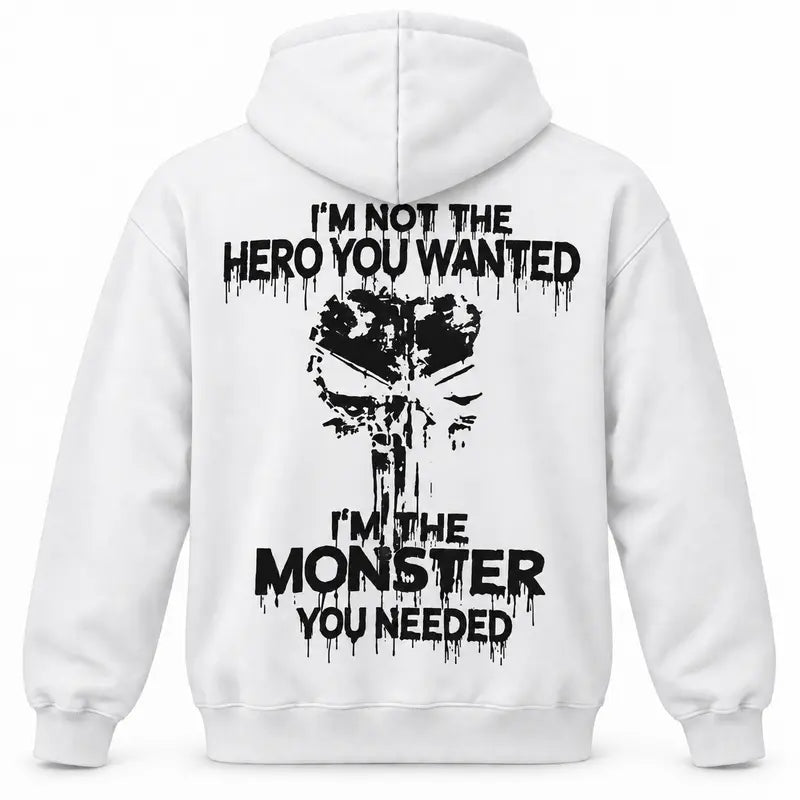I'm Not the Hero Skull Graphic T-Shirt/Sweatshirt/Hoodie – Dark Grunge Streetwear Tee