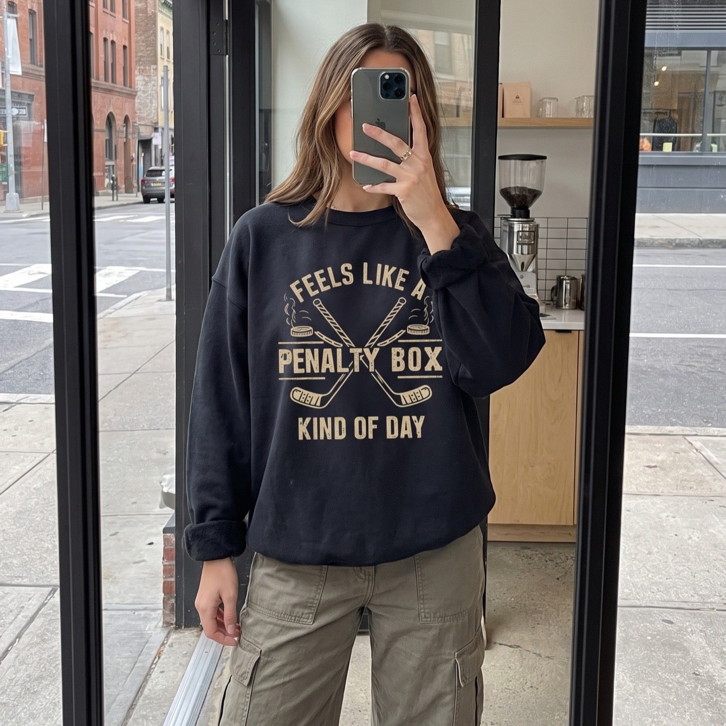 Feels Like a Penalty Box Kind of Day T-Shirt/Sweatshirt/Hoodie – Funny Hockey Graphic Tee for Hockey Fans