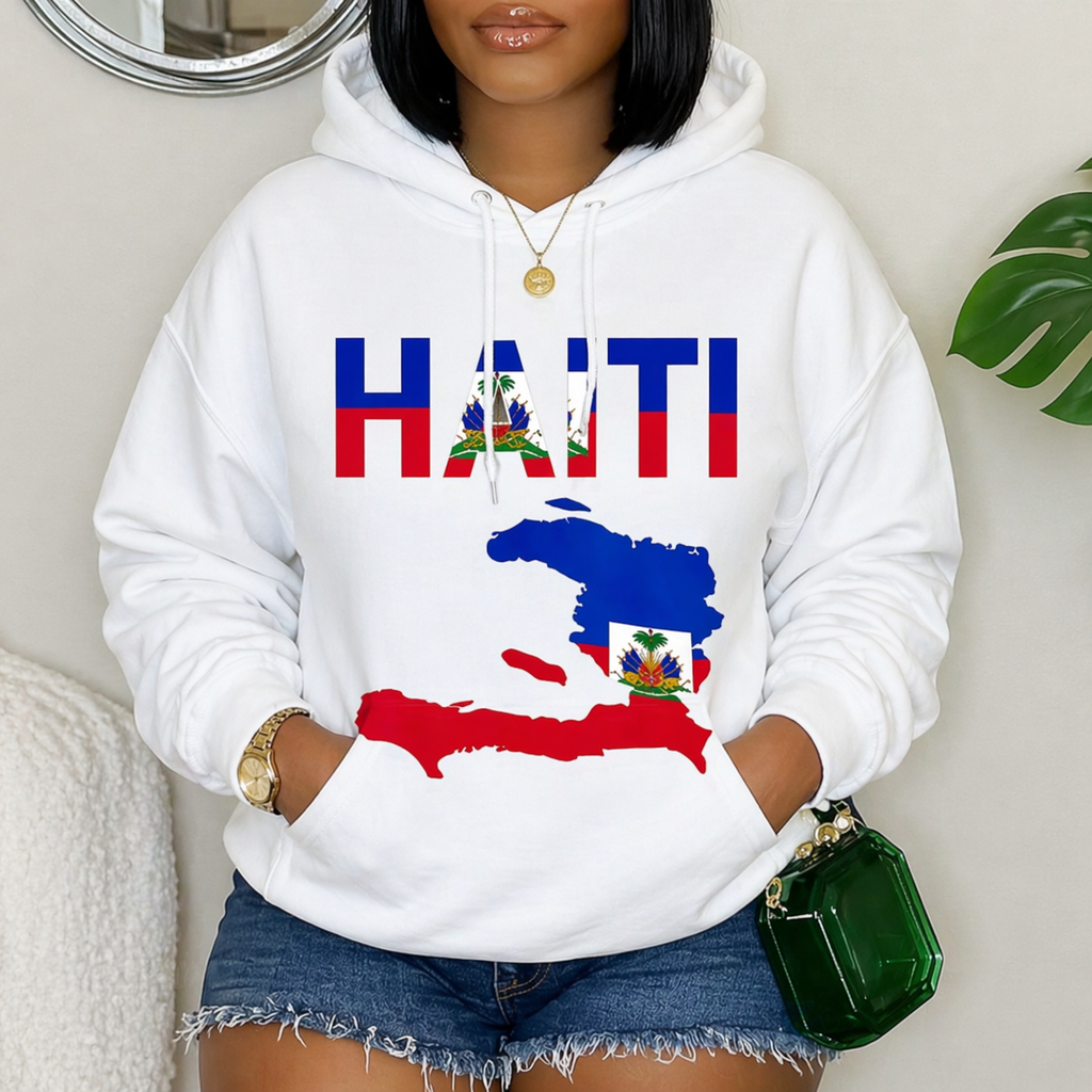 Haiti Flag T-Shirt/Sweatshirt/Hoodie – Haitian Pride Graphic Tee with Map Design
