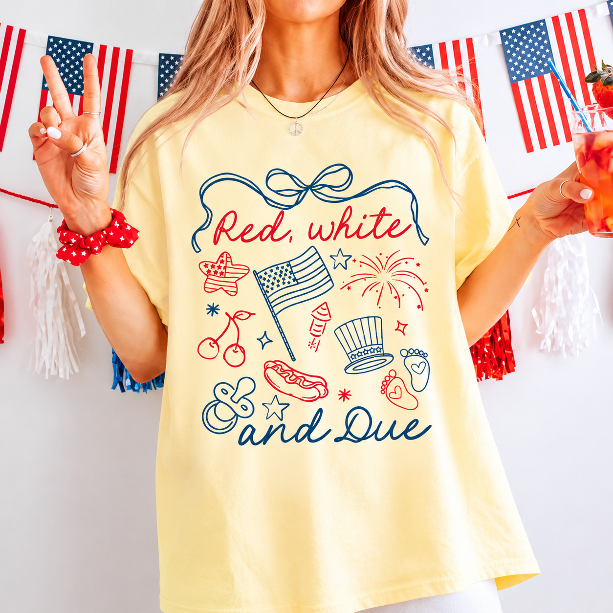 Red, White & Due 4th of July T-Shirt/Sweatshirt/Hoodie – Summer Announcement Tee