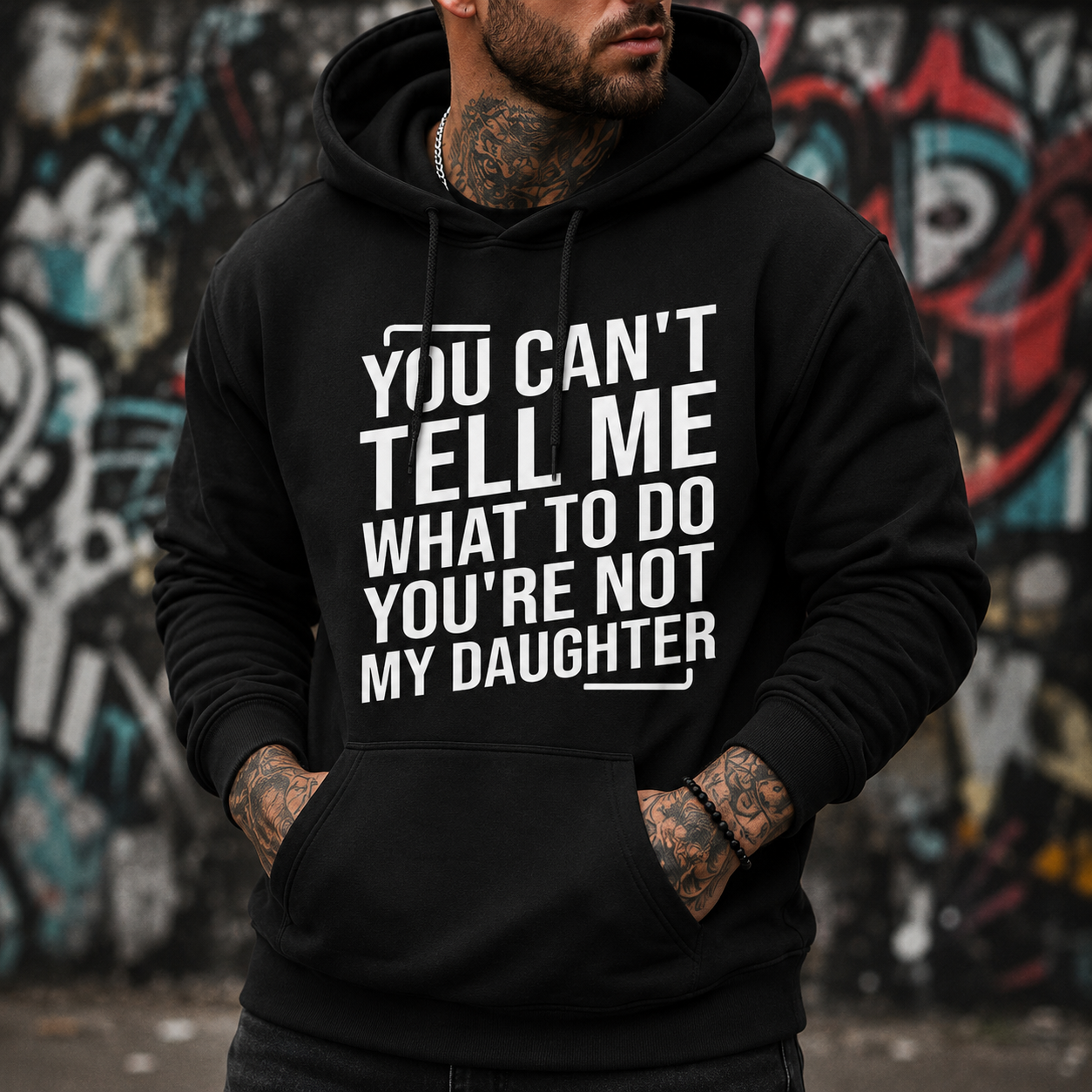 You Can't Tell Me What To Do You're Not My Daughter Men's Crew Neck Fashionable Short Sleeve Sports Comfortable And Versatile Spring/Summer Athletic Style T-Shirt