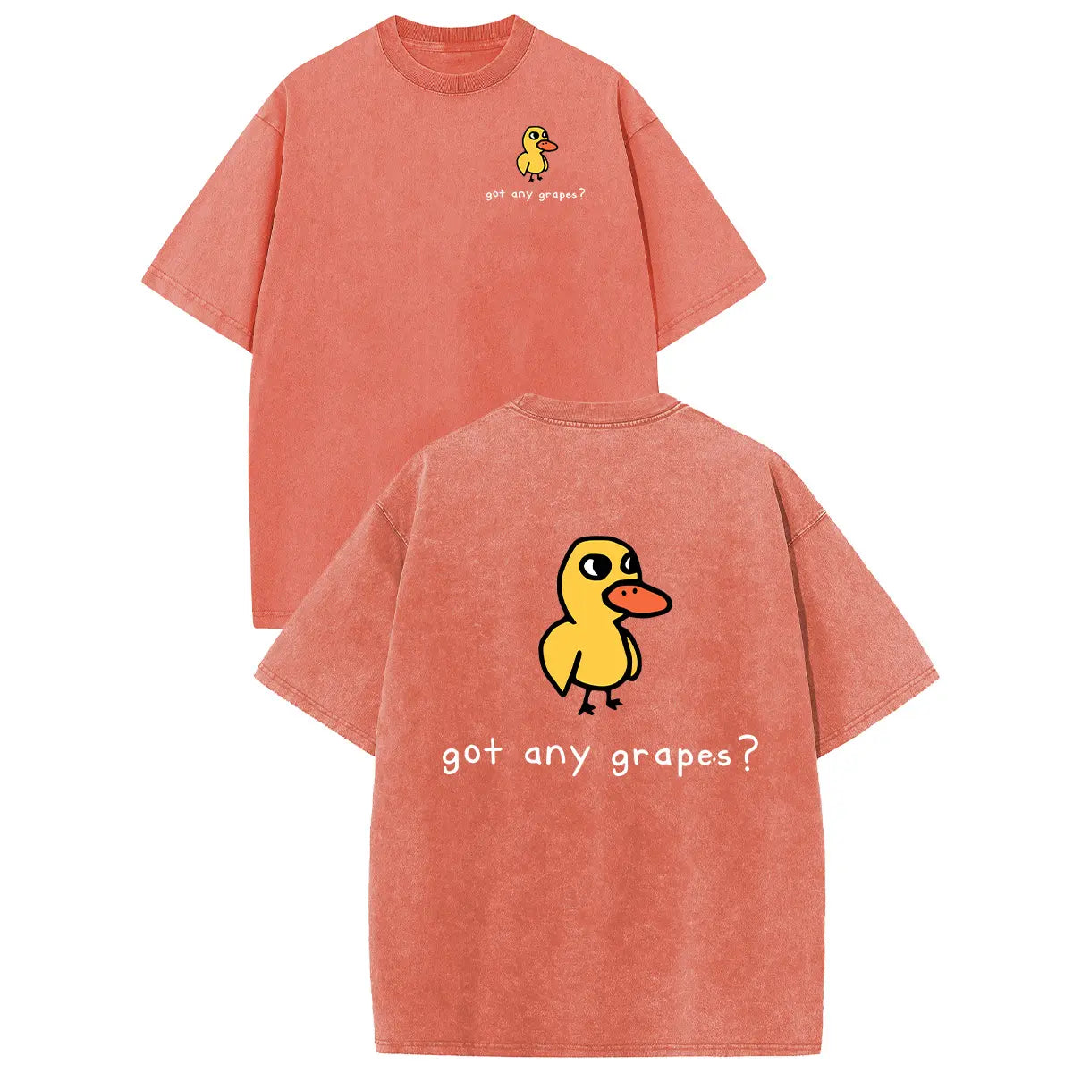 Got Any Grapes? Funny Duck Graphic T-Shirt/Sweatshirt/Hoodie – Vintage Washed Cotton Streetwear Tee