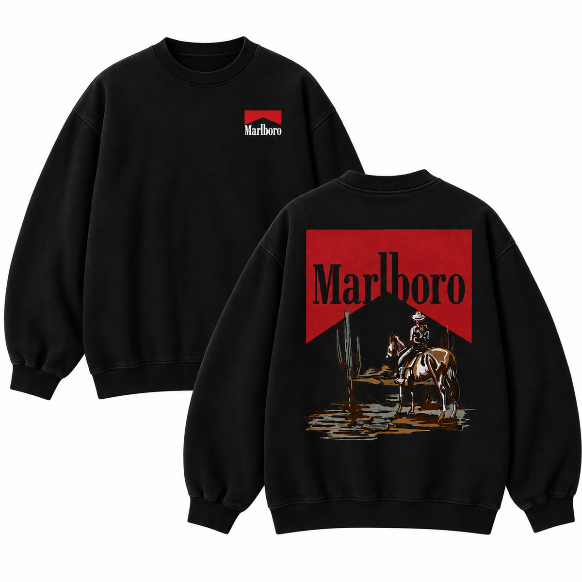 Vintage Cowboy Graphic T-Shirt/Sweatshirt/Hoodie – Dark Americana Western Acid Wash Tee
