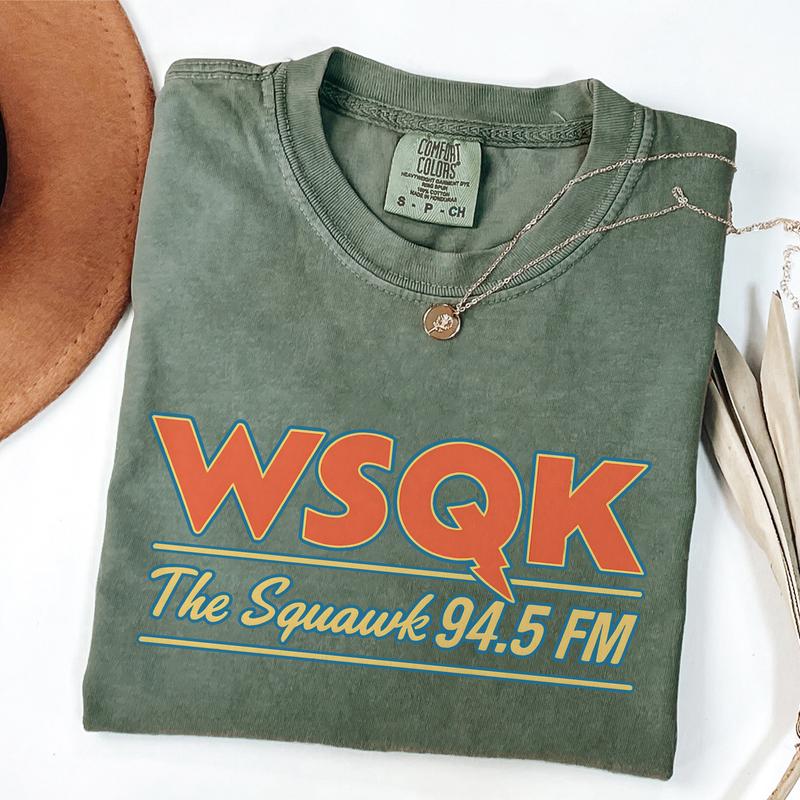 Retro WSQK The Squawk Shirt, 80s Hawkins Radio Station Tee, Vintage Sci-Fi Graphic T-Shirt, Gift For Stranger Things Fans, Unisex Tee