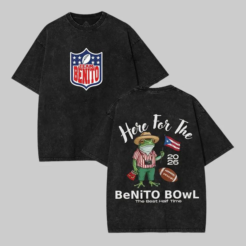 Benito Bowl 2026 Vintage  Tee, Funny Football Bad Bunnie Design Shirt, Team Benito Shirt, Here For The Benito Bowl The Best Haft Time Shirt