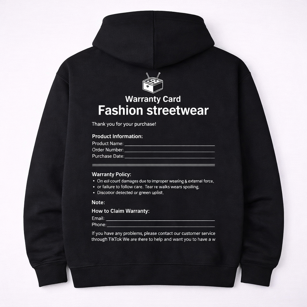 Y2K Streetwear Warranty Card Print T-shirt/Sweatshirt/Hoodie