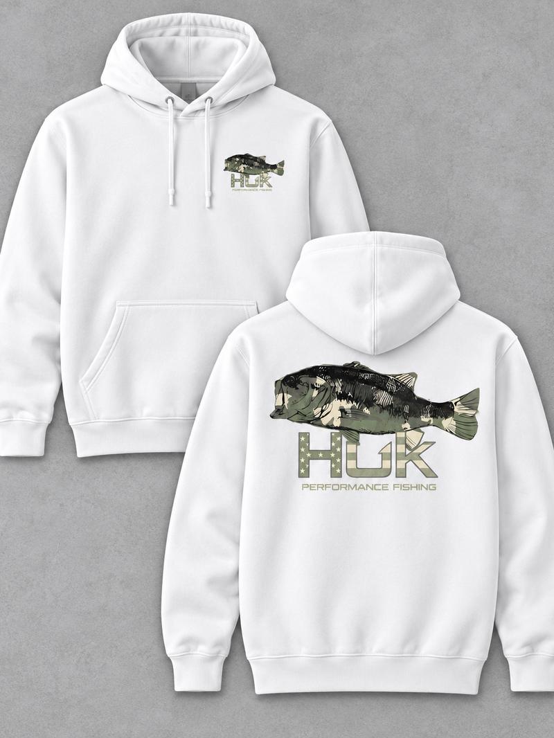 Men's Camo Bass Fishing Hoodie/Sweatshirt/T-Shirt – Outdoor Graphic Pullover Sweatshirt