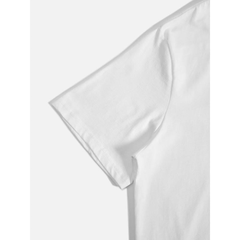 [Casual Comfort T-Shirt] Stylish Heart Print Women's Casual T-Shirt - Comfortable Crew Neck, Short Sleeve, Knit Fabric, White with Leopard & Floral Heart Design