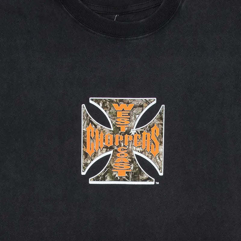 West Coast Choppers Camo Graphic T-Shirt/Sweatshirt/Hoodie – Vintage Washed Boxy Biker Tee