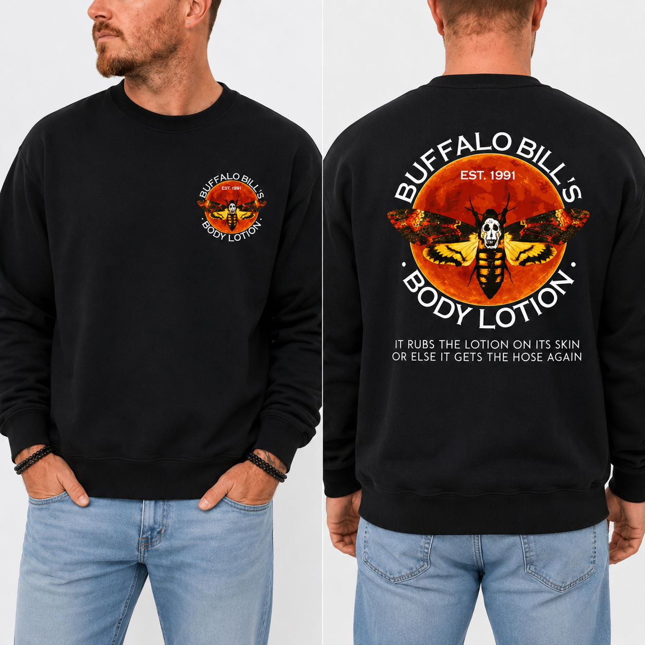Buffalo Bill Inspired Double-Sided Horror Graphic T-Shirt/Sweatshirt/Hoodie - Halloween Horror Graphic Tee