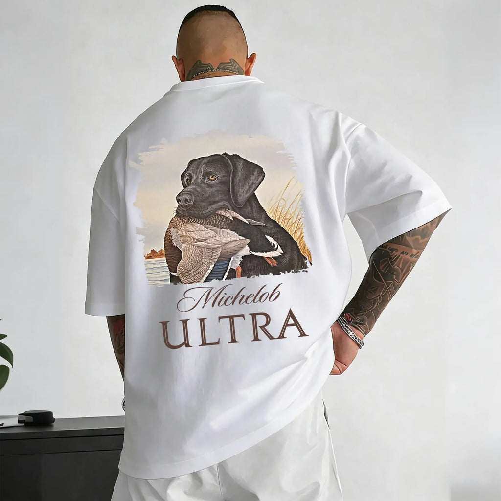 Mallard Duck & Hunting Dog T-Shirt/Sweatshirt/Hoodie – Vintage Outdoor Beer Lover Graphic Tee